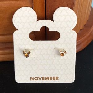 November birthstone Disney Mickey earrings